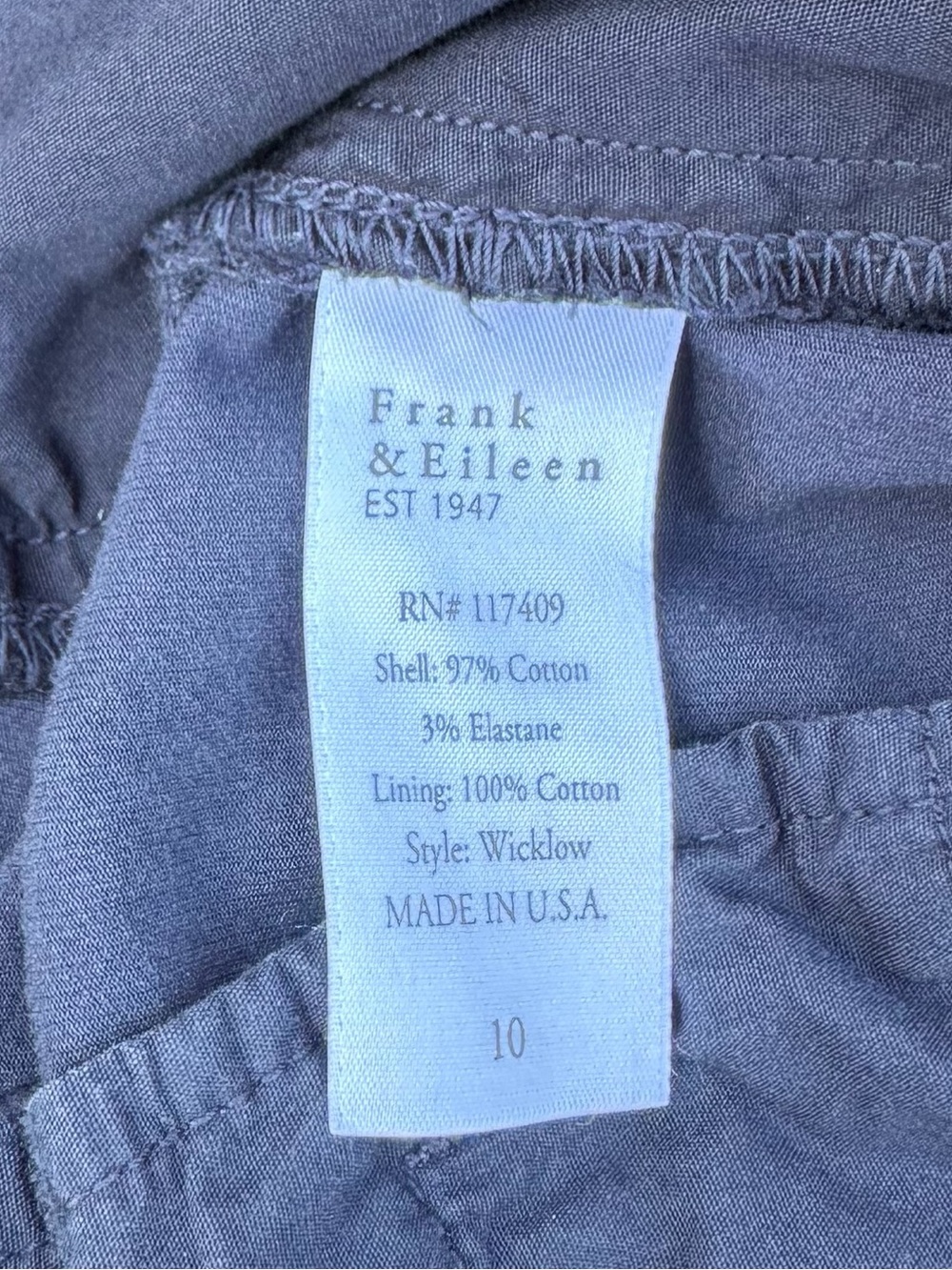 Frank & Eileen "Wicklow" distressed cropped chinos with raw hem - Size 10 - Picture 2 of 4